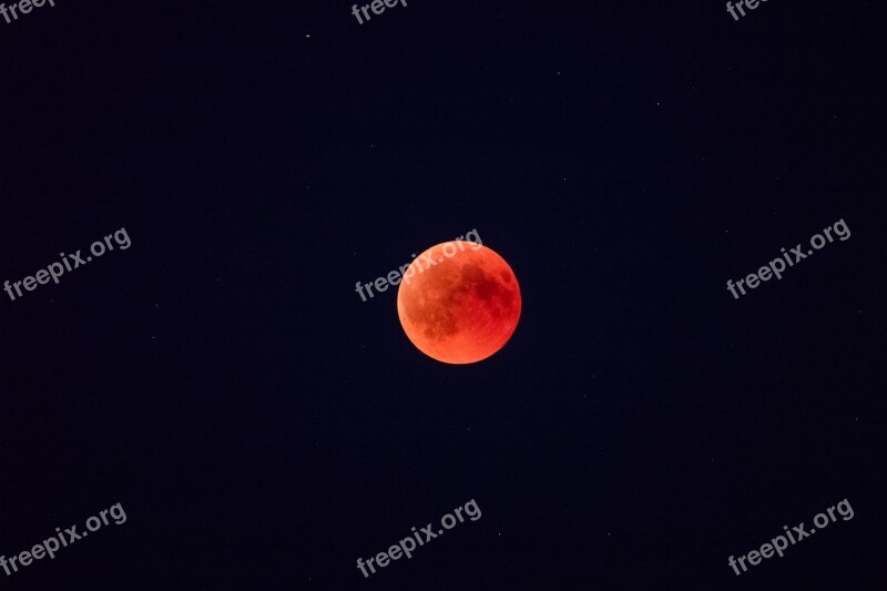 Moon Lunar Eclipse Blood Moon Night Star