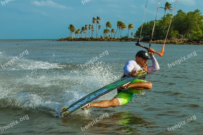 Kite Kitesurf Kitesurfing Sport Sea