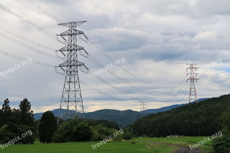 Tower Power Line Japan The Mountains Industrial