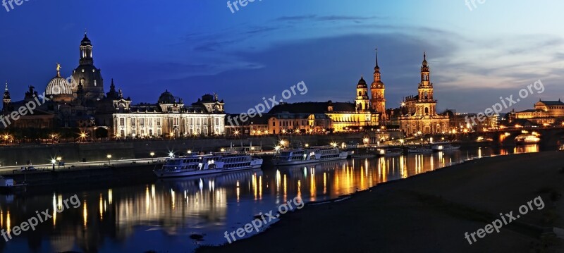 Dresden Florence On The Elbe City Night Frauenkirche