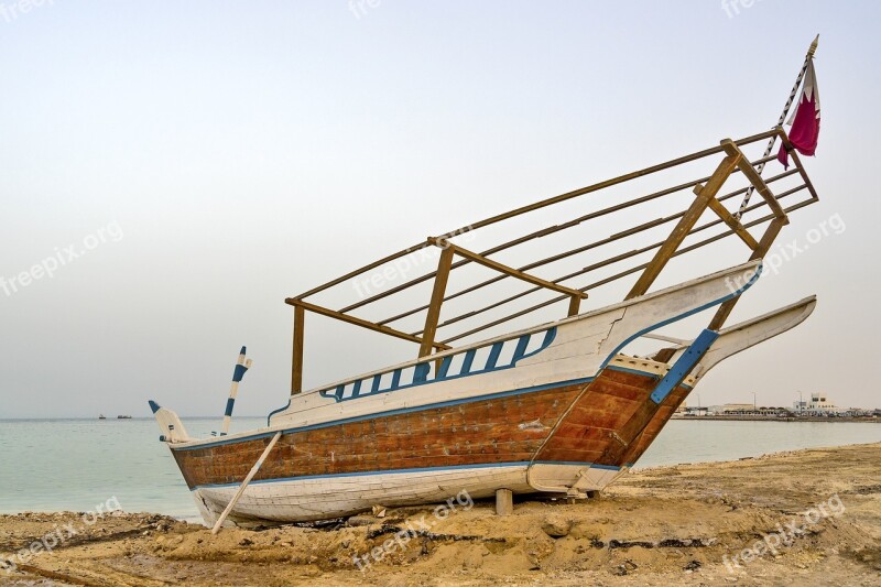 Dhow Sailing Vessel Transportation Traditional Boat