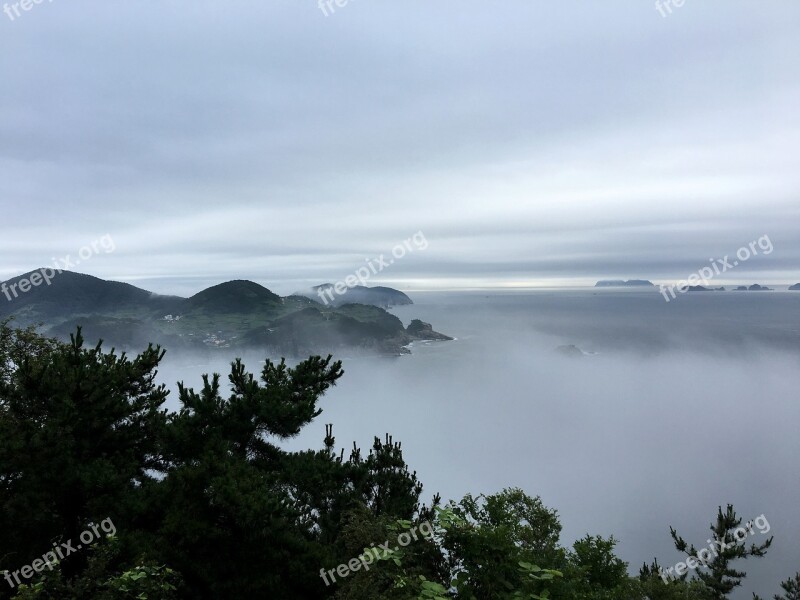 Sky Fog Cloud Wood Mountain