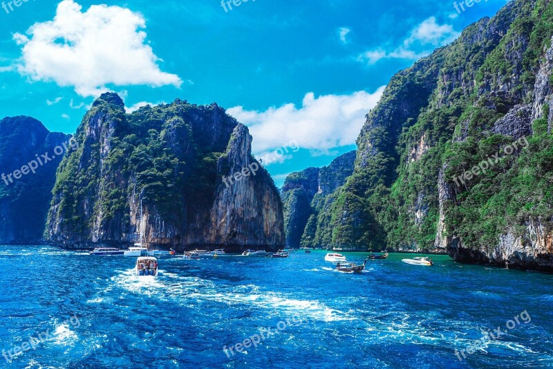 Phi Phi Thailand Island Water Landscape