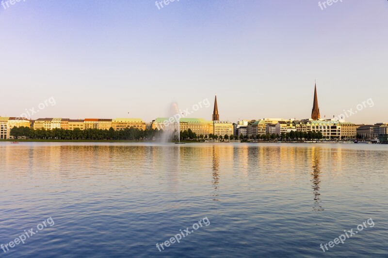 Hamburg Alster Binnenalster Mirroring Jungfernstieg