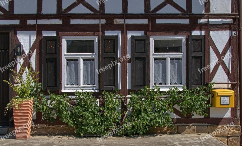 Fachwerkhaus Facade Window Farmhouse Shutters