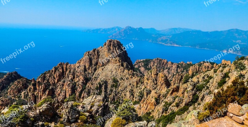 Corsican Cliffs Sea Mediterranean France