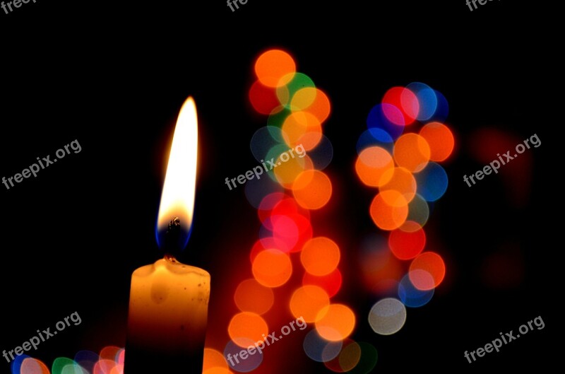 Candle Bokeh Lights Flame Warmth