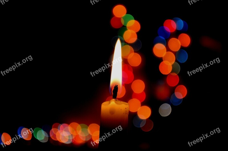 Candle Bokeh Lights Flame Warmth