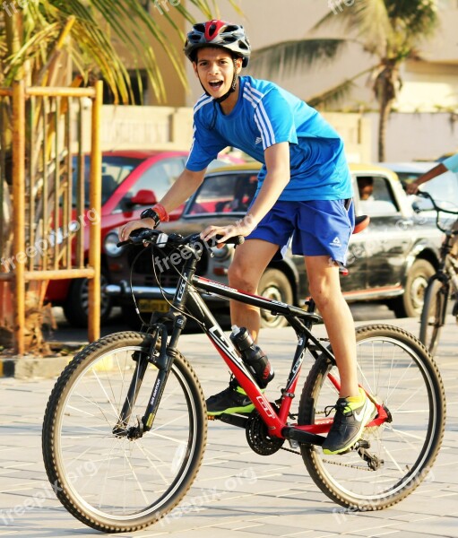 Bicycle Rider Child Boy Leisure