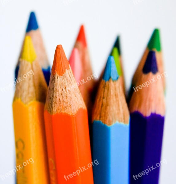 Pencils Colors Paint Draw Education