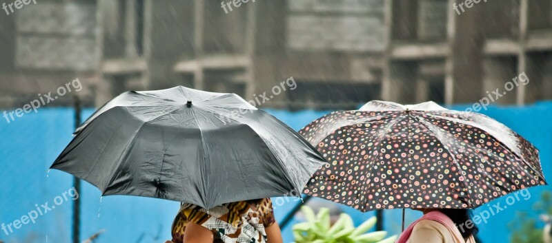 Umbrella Rain People Weather Protection