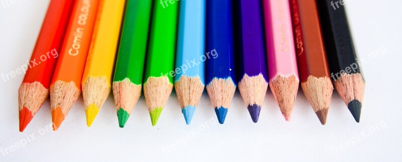 Pencils Colors Paint Draw Education