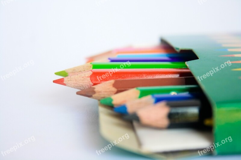 Pencils Colors Paint Draw Education