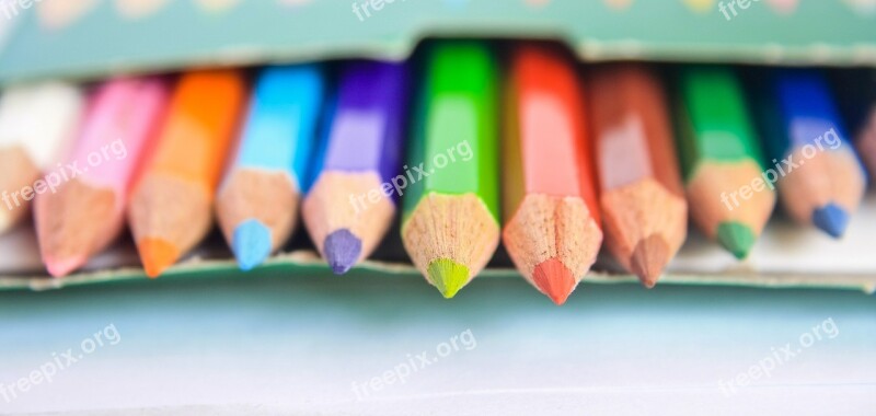 Pencils Colors Paint Draw Education