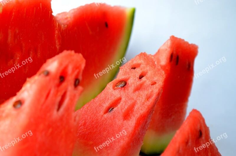 Watermelon Melon Cut Fruits Sliced