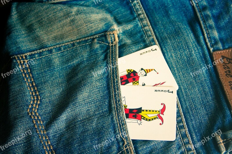 Joker Cards Jeans Blue Pocket