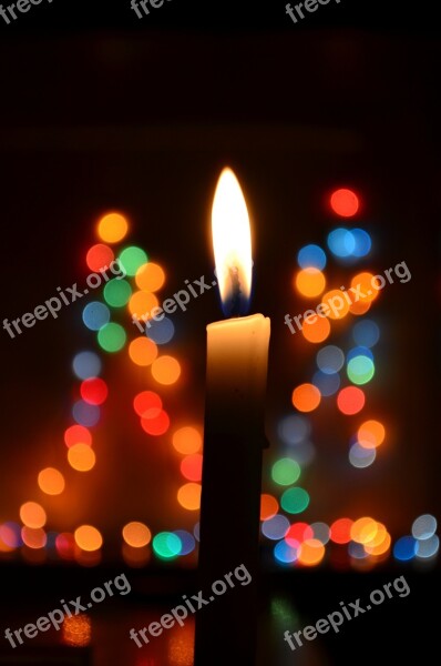 Candle Bokeh Lights Flame Warmth