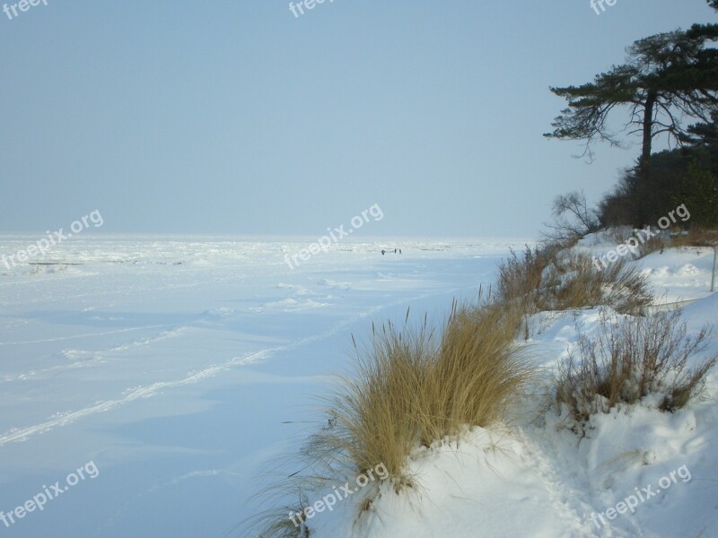 Island Of Usedom Winter Baltic Sea Snow White