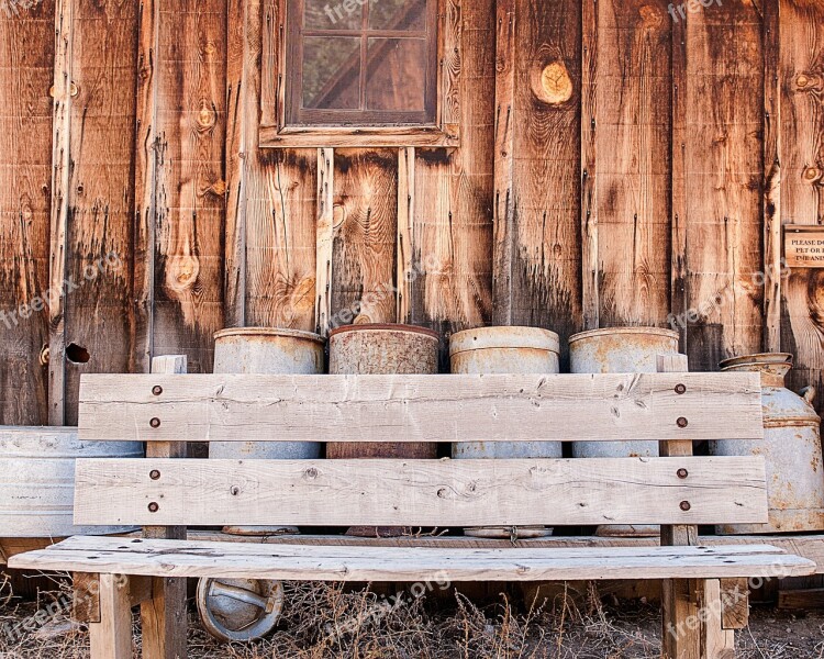 Bench Containers Barn Wood Rustic