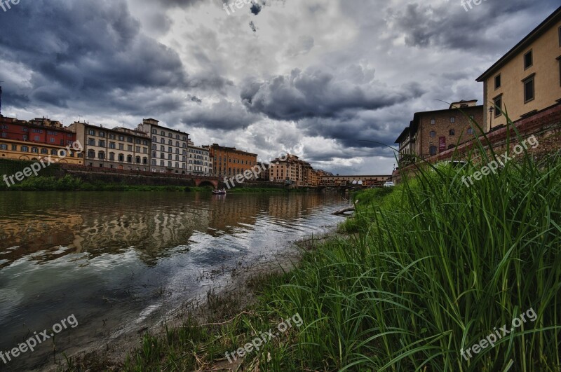 Tuscany River Arno Ponte Vecchio Free Photos