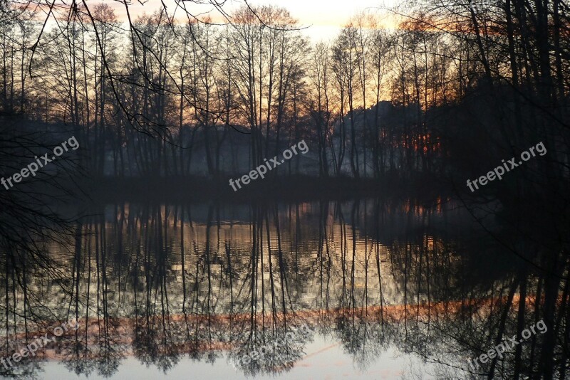 Dusk Twilight Lake Sunset Water