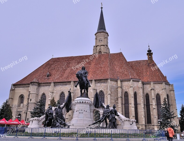 Cluj-napoca Romania Mathias Rex Square Church Attraction