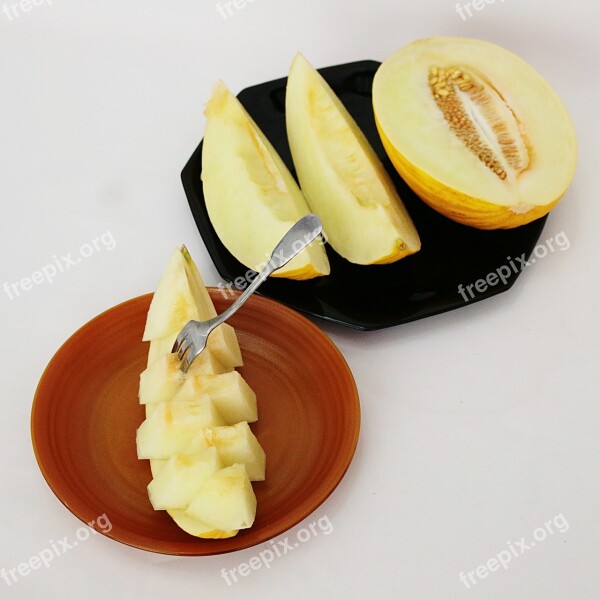 Melon Yellow Canary Food Fruit