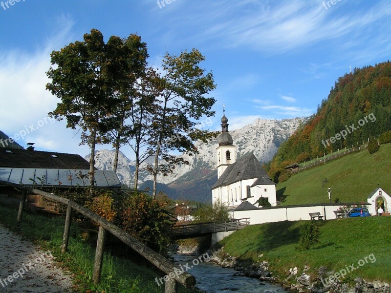 Church Ramsau Berchtesgadener Land Berchtesgaden Alps Berchtesgaden National Park