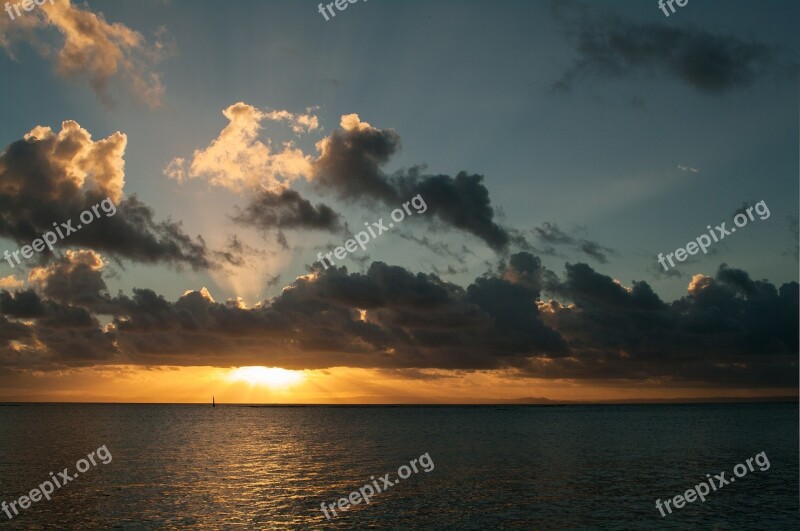 Landscape Sunset Sainte-marie Madagascar Sunrays