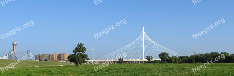 City Skyline Dallas Texas Bridge