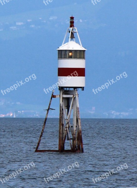 Romanshorn Lighthouse Sturmwarnung Lake Constance Support