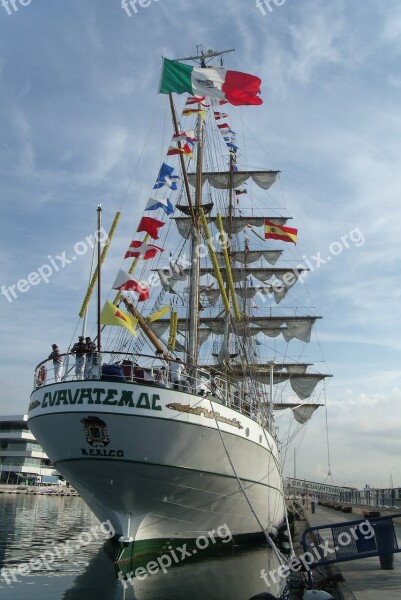 Sailboat Boat Ship Mexico Mexican Flag