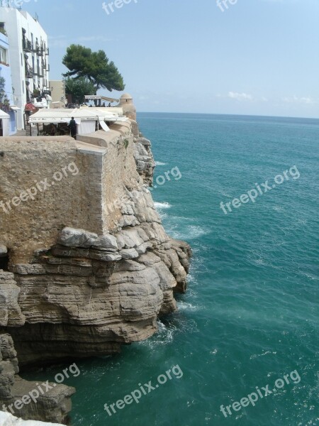 Costa Brava Sea Costa Cliff Summer