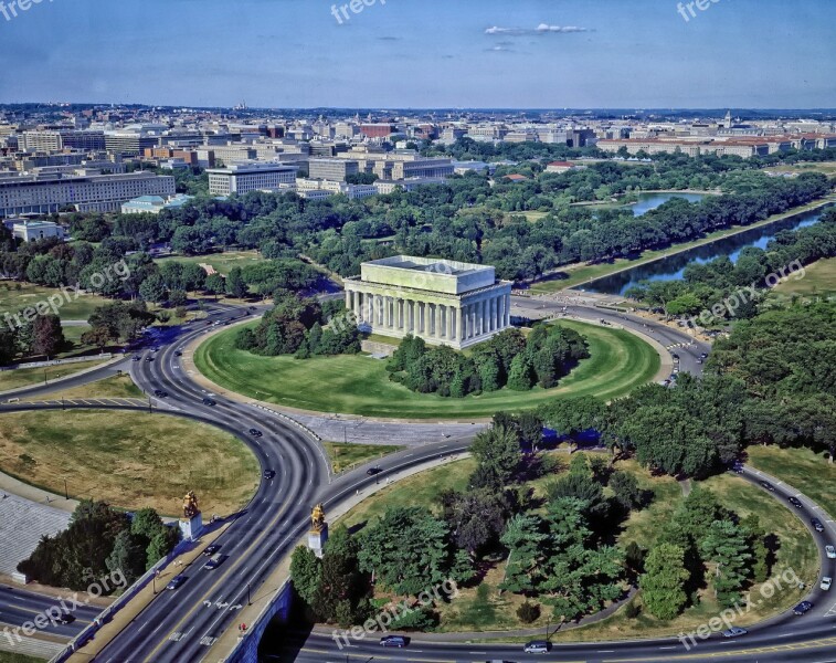 Washington Dc City Cities Urban Aerial View