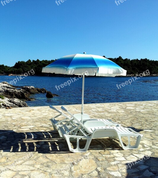 Beach Umbrella Beach Chairs Summer Holiday