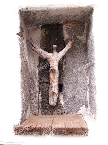 Crucifix Crucified Cross Wall Niche Driftwood