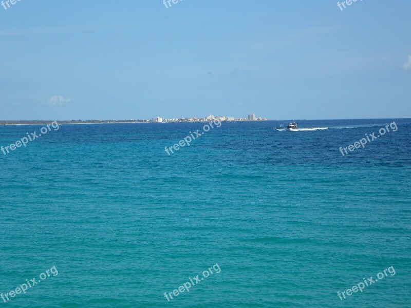 Horizon Sea Island Land In Sight Water