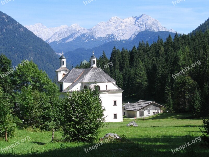 Church Maria Kirchenthal Landscape Forest Limestone Alps