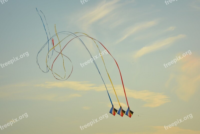 Wind Kite Blue Sky Air Clouds Free Photos