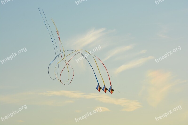 Wind Kite Blue Sky Air Clouds Free Photos