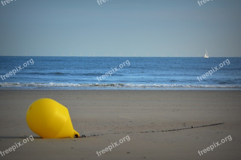 Buoy Beach Sea Yellow Buoy Free Photos