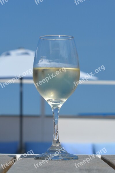 Wine Glass Holiday Blue Sky Beach Bar