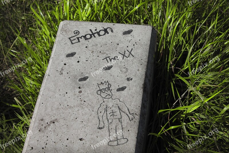 Grass Stone Drawing Males Emotion