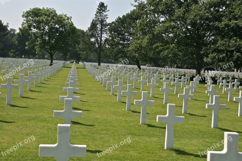 France Cemetery Normandy American Cross