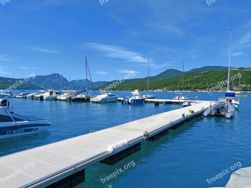 Port Lake Landscape Pier Sailboats