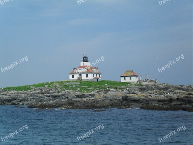 Lighthouse Maine Rocky Historic Coastal