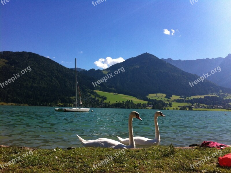 Walchsee Lake Austria Landscape Sky