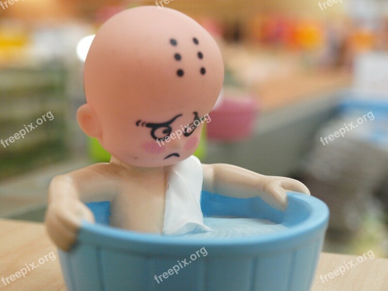 Toy Figure Sad Bathtub Macro