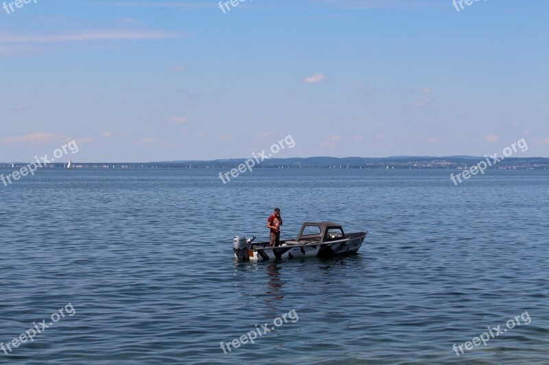 Fisherman Fishing Boat Fishing Rod Catch Fish Boat