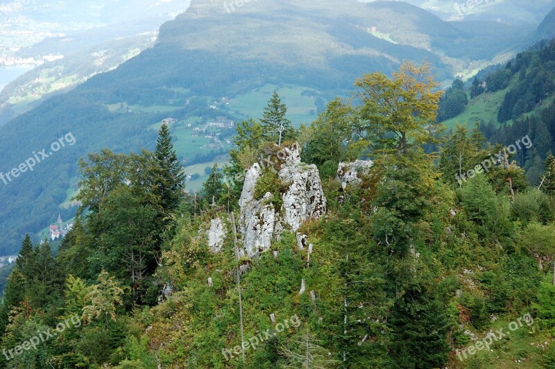 Rock Mountains Klewenalp Switzerland View